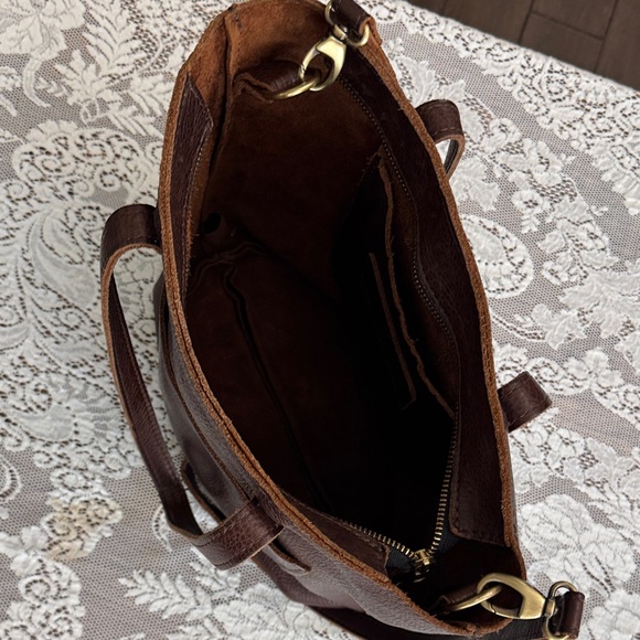 Portland leather goods, crossbody full tote, cold brew. - Picture 8 of 15